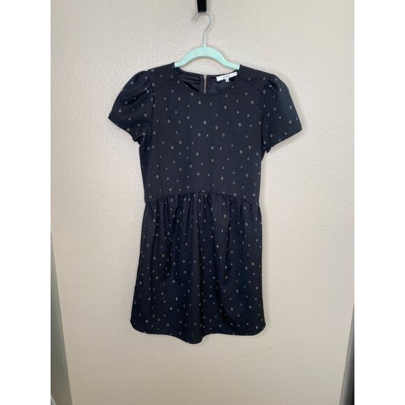 Ro & De Womens Black Short Sleeve Mini Dress S Polyester Back‎ Zipper Round Neck - Picture 1 of 8